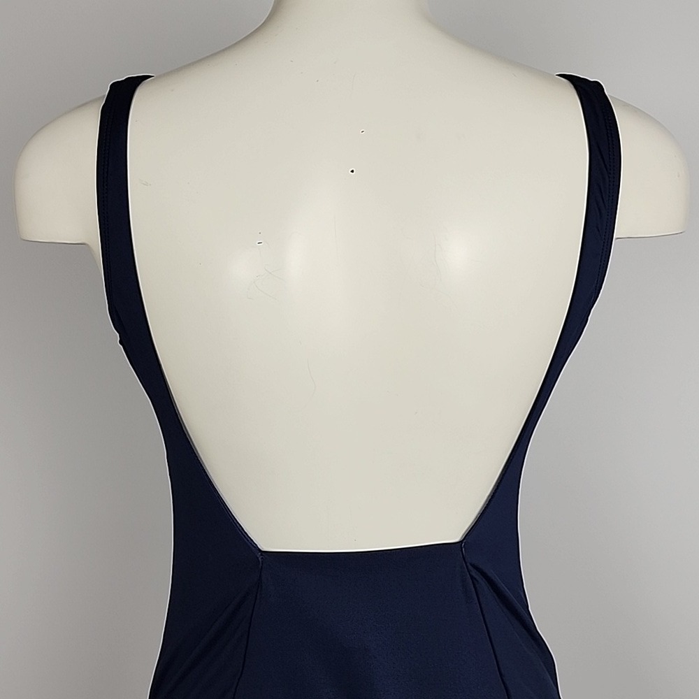 NWT Nike Women's One Piece Scoop Back Performance Swimsuit Navy Medium - Picture 7 of 15